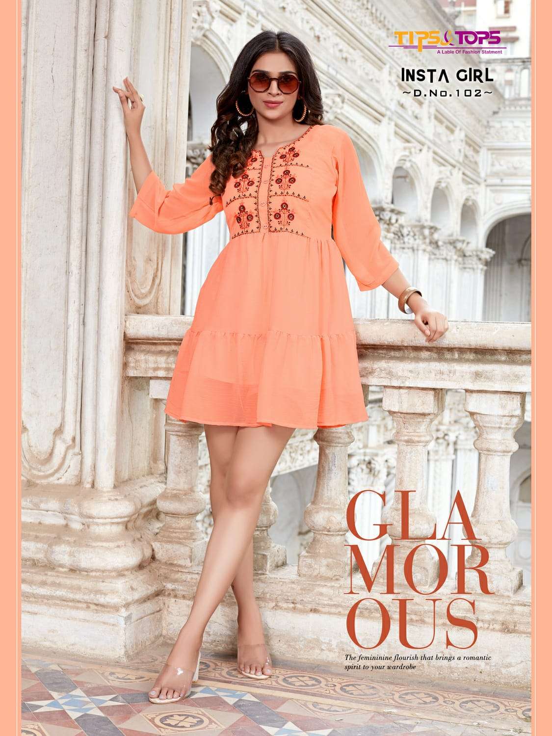 Tips & Tops-Insta Girl-Heavy-Georgette-Embroidery-Work-Short-Kurti-Inner-102